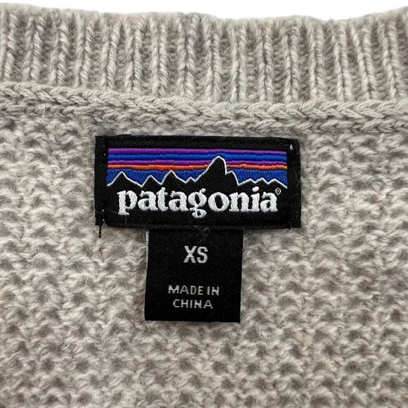 Patagonia Women's Chunky Knit Wool Blend Crewneck Sweater Grey Size XS - Picture 4 of 6
